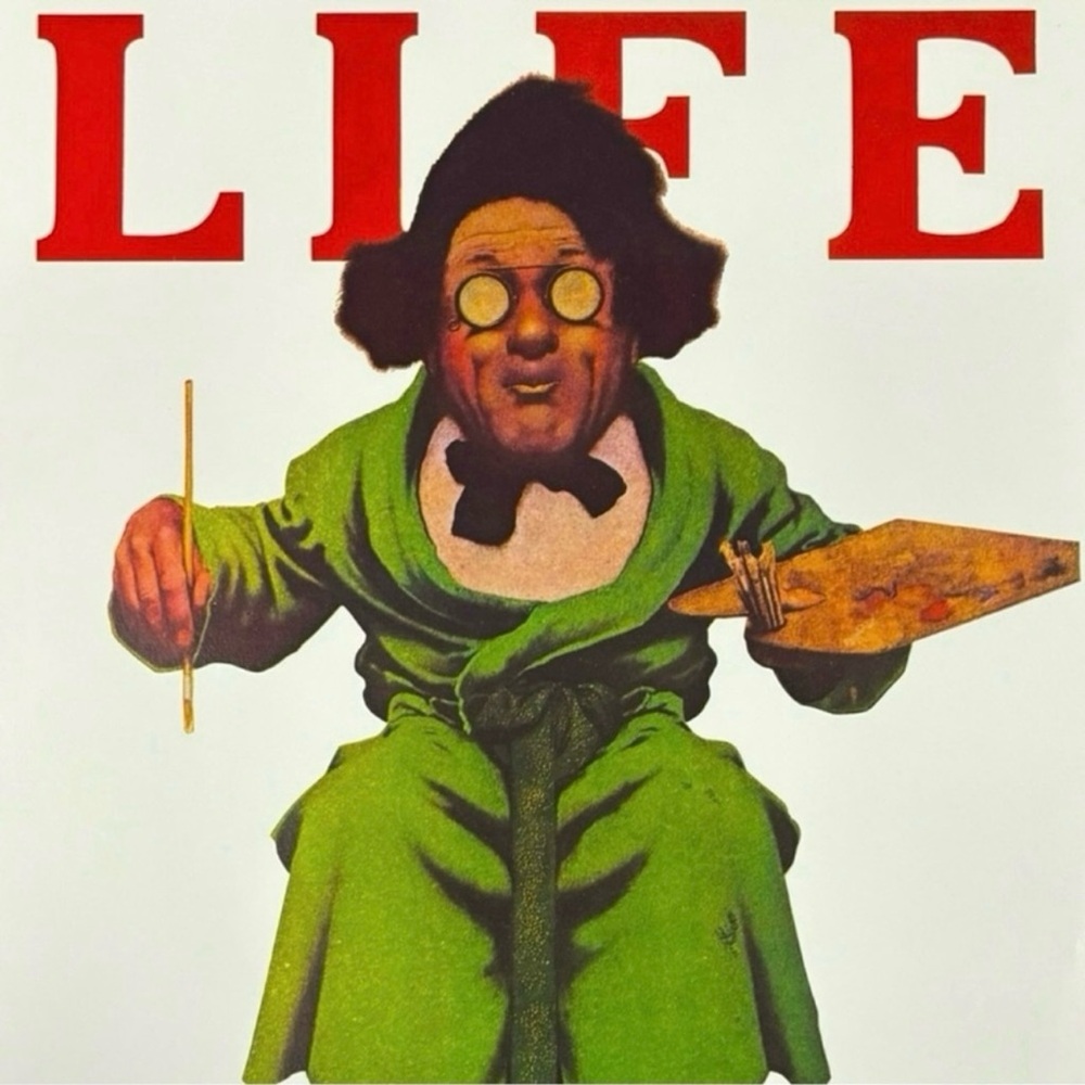 LIFE - A DARK FUTURIST Original Vintage Print Poster Maxfield Parrish Fine Art